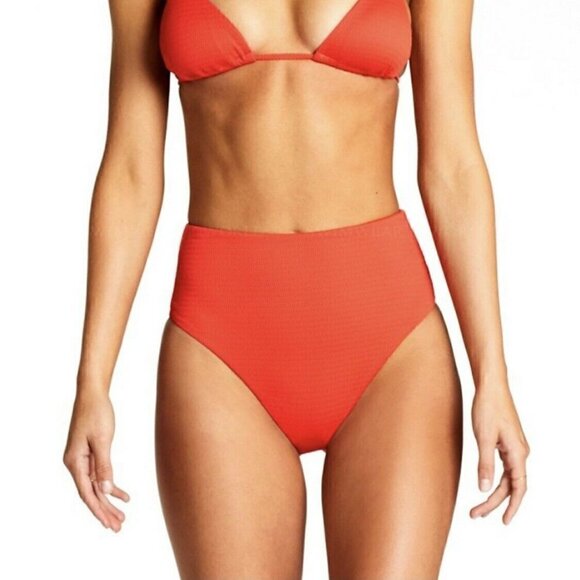 Vitamin A Barcelona Textured Red High Waist 6 S - Picture 1 of 9